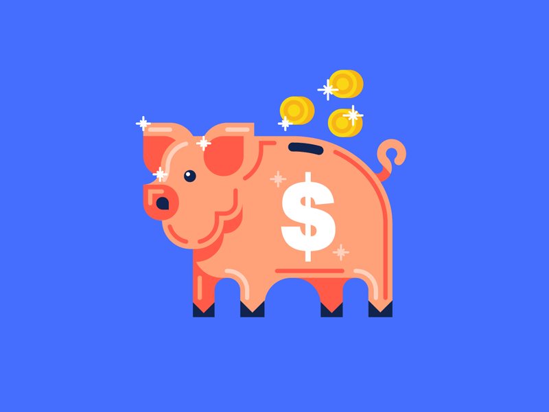 Sparkly Piggybank animation coin financial gif gif animation illustration money pig piggy bank piggybank save savings