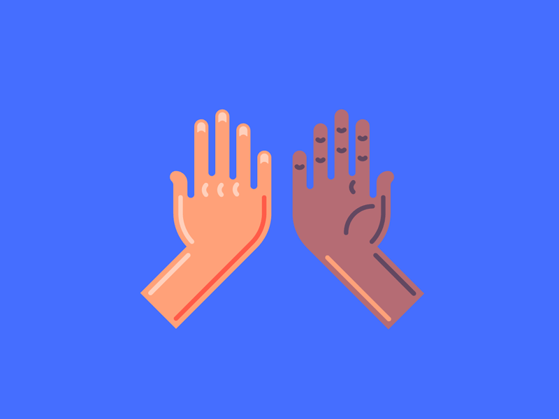 Sparkly Highfive celebrate gif gif animation hand hands high five illustration vector art