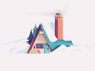A Frame Cabin Revisit: Texture aframe cabin cottage cozy home house house illustration illustration kyles brushes pines retro supply co rustic snow texture winter woodsmoke
