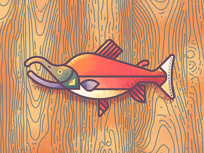 Sockeye Salmon Revisit: Texture fish illustration mount retrosupplyco salmon sockeye texture trophy