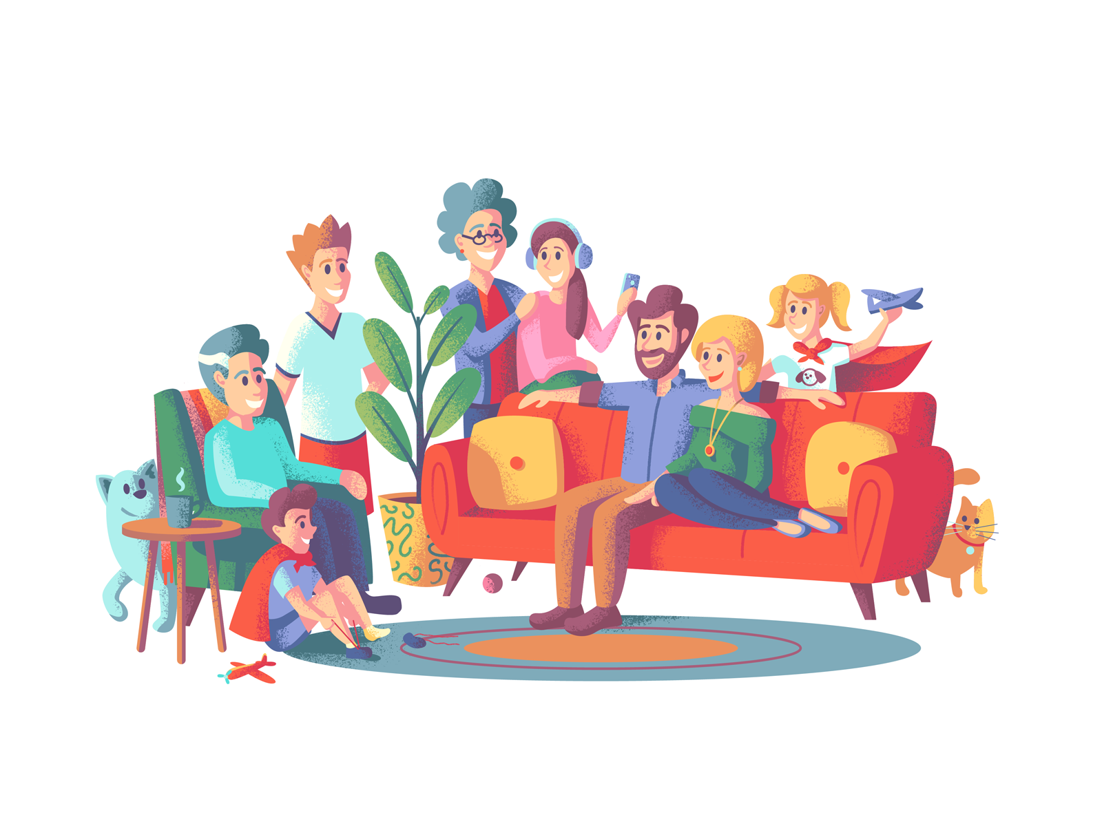 Family Gathering Illustration Illustration of Many Recent Choices