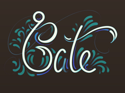 Bait (Inktober Day 03) bait calligraphy hook lettering procreate