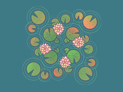Lily Pads artwork illustration lilypad lilypads lotus procreate