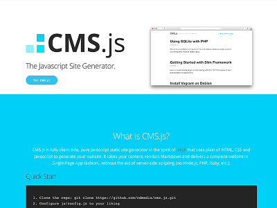 CMS.js Landing Page opensource website