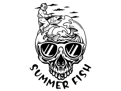 summer fish design fish illustration logo summer tattoo vector
