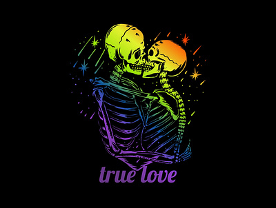 True Love day design graphic design lgbt logo skull