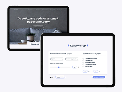 landing page for cleaning