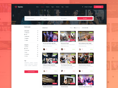 Listing event - sidebar daily design event spicko themeforest