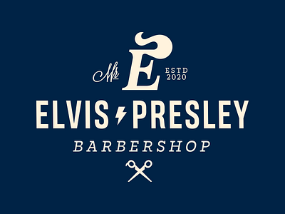 Elvis Presley barbershop hairstyle letter lettering logo logodesign logotype sign symbol