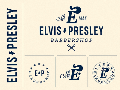 Elvis Presley barbershop elvis letter lettering logo logodesign logotype mark monogram sign symbol