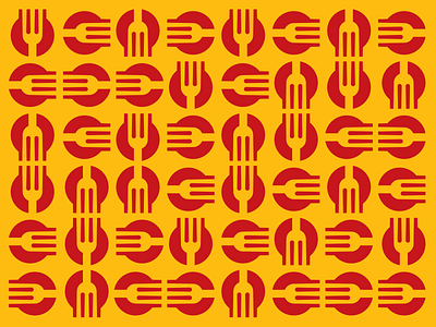 cookvel pattern cook cooking fork icon logo pattern sign