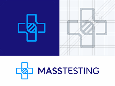MASSTESTING covid covid 19 cross genetic heart icon logo logodesign logotype medicine sign symbol test testing