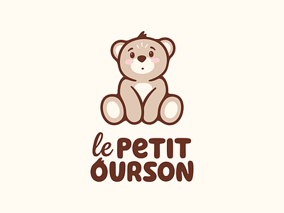 le PETIT OURSON bear cute icon illustration lettering logo logodesign logotype sign