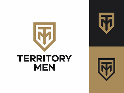 Territory of men emblem icon lettering letters logo logodesign logotype monogram shield sign symbol