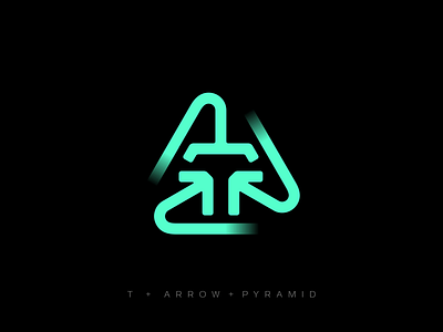 T arrow icon letter logo logodesign logotype loop monogram prizm pyramid sign symbol