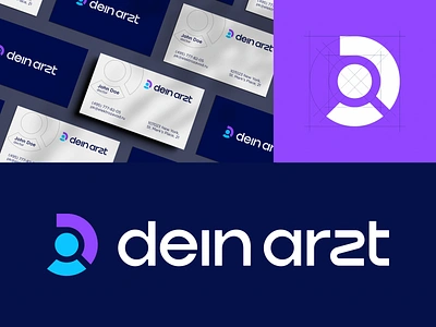 dein arzt business card d human icon logo logodesign logotype loupe magnifier monogram search sign symbol user