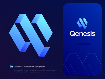 Concept logo Qenesis block coin crypto cyrrency finance icon logo logodesign logotype money monogram q q letter sign symbol token