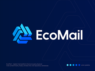 EcoMail Final Logo Design connection digital email fax helix honeycomb hub icon logo logodesign logotype mail monogram sign symbol technology transformation