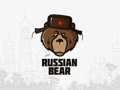 Russian bear bear grizzly icon logo russian sign star