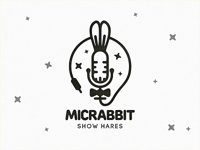 micrabbit bunny carrot icon logo microphone rabbit show sign