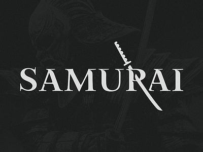 Samurai font icon katana letterin logo samurai sign sword