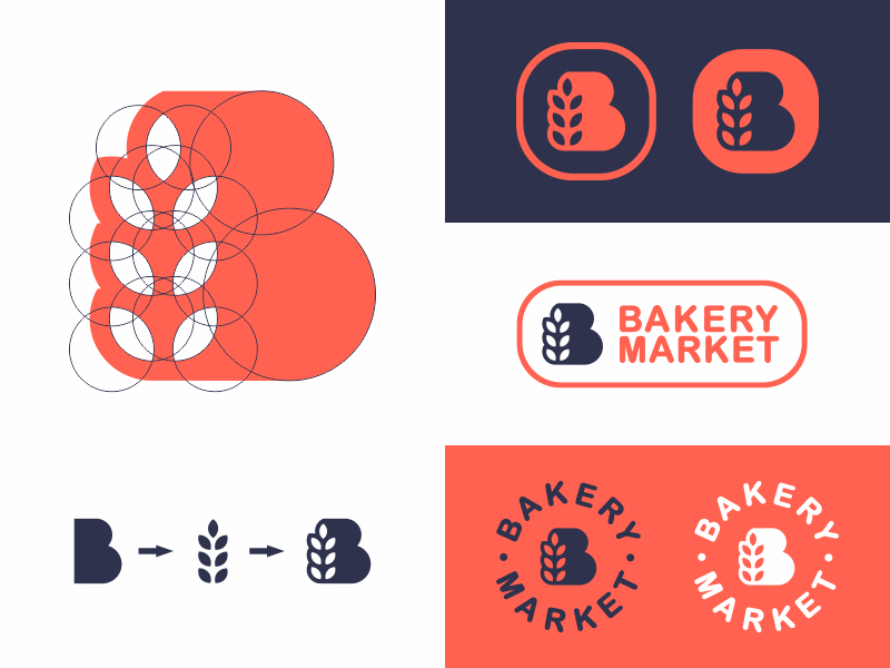Bakery Market sign shop rome logo loaf icon bread bakery
