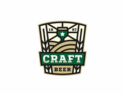 Craft Beer ale bar barlу beer brew brewing craft cup emblem hops logo taps