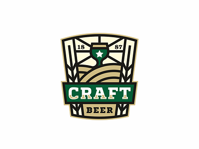 Craft Beer ale bar barlу beer brew brewing craft cup emblem hops logo taps