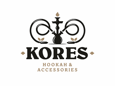 Kores accessories fire hookah icon logo logotype mark sign smoke symbol