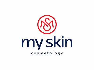 my skin aesthetic cosmetology icon logo logotype monogram ms skin studio