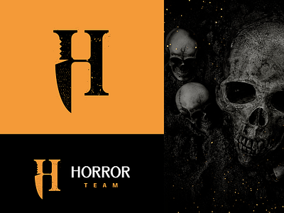 Horror team DONE blade blood death destruction die dread fear horror knife logo logotype monogram movie perdition skull terror