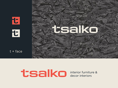 Tsalko decor design face furniture icon inerior letter logo logodesign logotype t