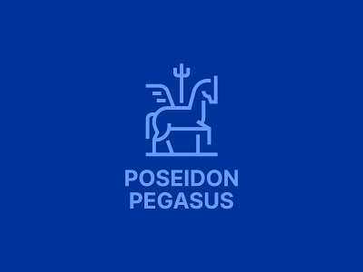 Poseidon Pegasus aviation branding consulting horse line logo logo design marine pegasus poseidon trident
