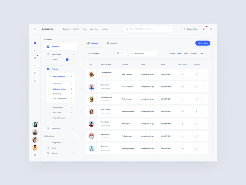 Clients Table Dashboards Figma, Sketch, XD by Spline.One on Dribbble