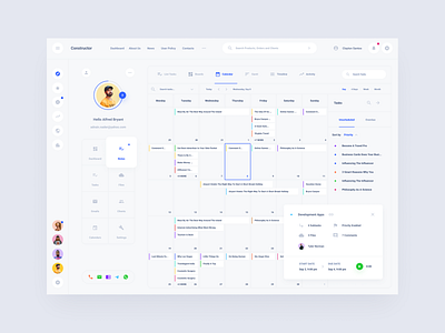 Task Calendar Dashboard dashboard figma product sketch ui kit xd