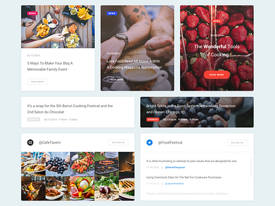 News, Events, Social widgets events news sketch social ui ui kit ux widgets