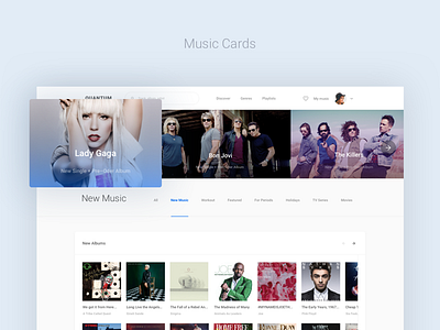 Music Quantum Cards music quantum ui cards ui kit ux