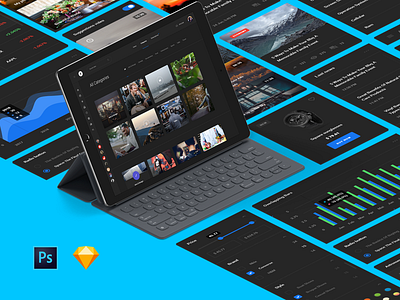 Black Quantum base elements dashboard ecommerce kit magazine news quantum sketch social ui ui kit ux