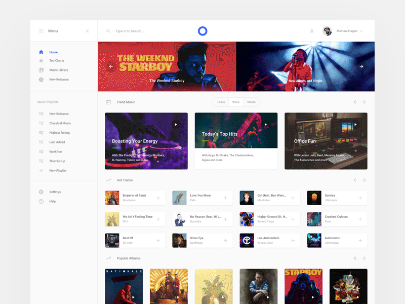 Music Application, 5 Pages interface music sketch ui ui kit ux web