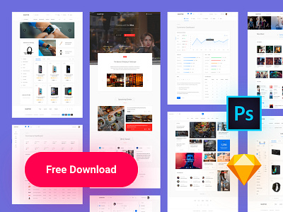 20 Free Interface Pages free quantum kit ui kit