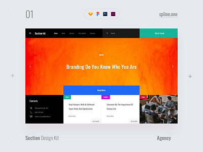 01 Agency adobe xd agency dailyui design download interface kit landing page psd sketch symbols tempates template typography ui ui blocks ui cards ui kit ux web
