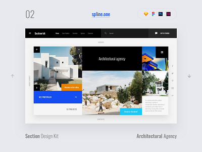 02 Architecture adobe xd dailyui donwload figma inspiration interface kit landing page photoshop psd site sketch symbols template ui ui blocks uikit ux web webdesigner