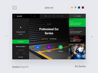 03 Auto, Section Design Kit adobe xd dailyui donwload figma inspiration interface kit landing page photoshop psd site sketch symbols template ui ui blocks uikit ux web webdesigner