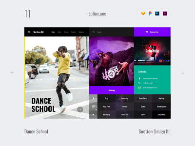 11 Dance, Section Design Kit adobe xd dailyui donwload figma inspiration interface kit landing page photoshop psd site sketch symbols template ui ui blocks uikit ux web webdesigner