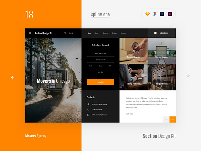 18 Movers, Section Design Kit adobe xd dailyui donwload figma inspiration interface kit landing page photoshop psd site sketch symbols template ui ui blocks uikit ux web webdesigner