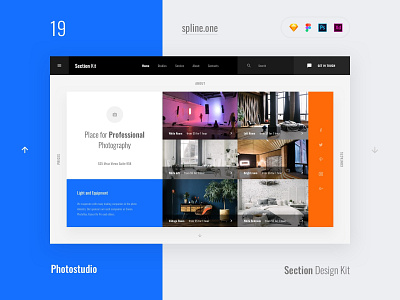 19 Photostudio, Section Design Kit adobe xd dailyui donwload figma inspiration interface kit landing page photoshop psd site sketch symbols template ui ui blocks uikit ux web webdesigner