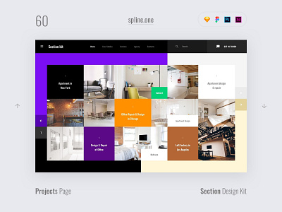 60 Construction Portfolio, Section Design Kit adobe xd dailyui donwload figma inspiration interface kit landing page photoshop psd site sketch symbols template ui ui blocks uikit ux web webdesigner