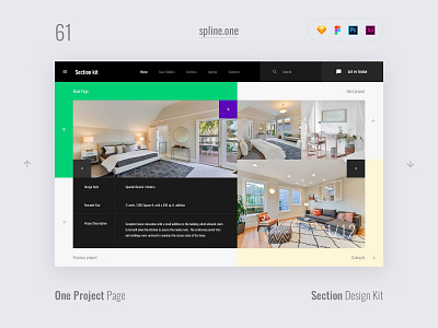 61 Construction Portfolio, Section Design Kit adobe xd dailyui donwload figma inspiration interface kit landing page photoshop psd site sketch symbols template ui ui blocks uikit ux web webdesigner