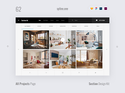 62 Projects, Section Design Kit adobe xd dailyui donwload figma inspiration interface kit landing page photoshop psd site sketch symbols template ui ui blocks uikit ux web webdesigner