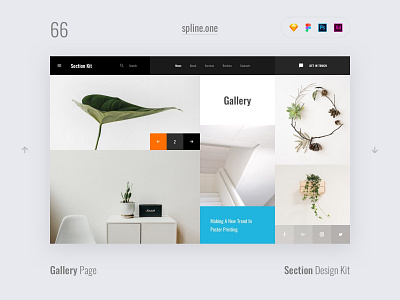 66 Gallery, Section Design Kit adobe xd dailyui donwload figma inspiration interface kit landing page photoshop psd site sketch symbols template ui ui blocks uikit ux web webdesigner